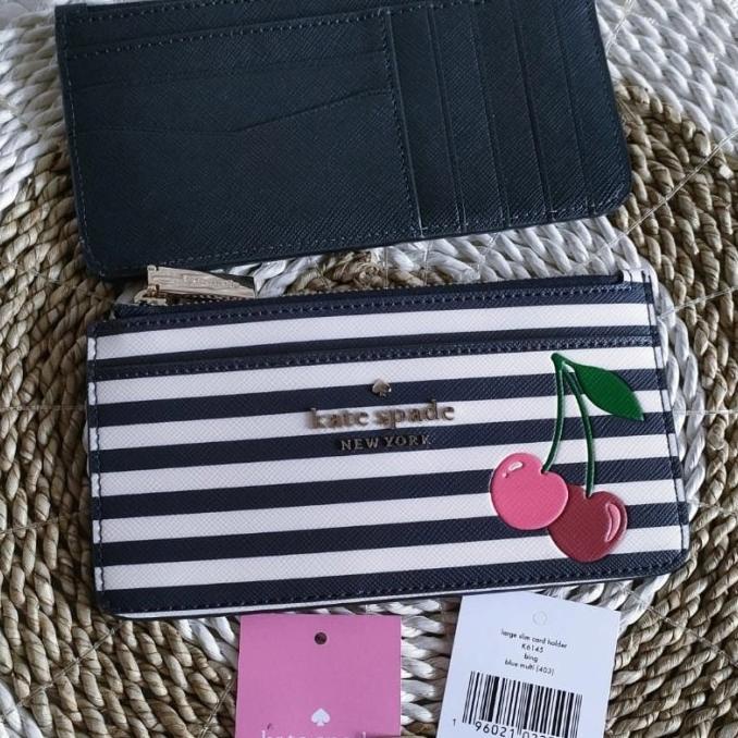 

Office & Stationery | Document Organizer | Kate Spade Large Slim Card Holder Blue Multi Authentic | Best Seller
