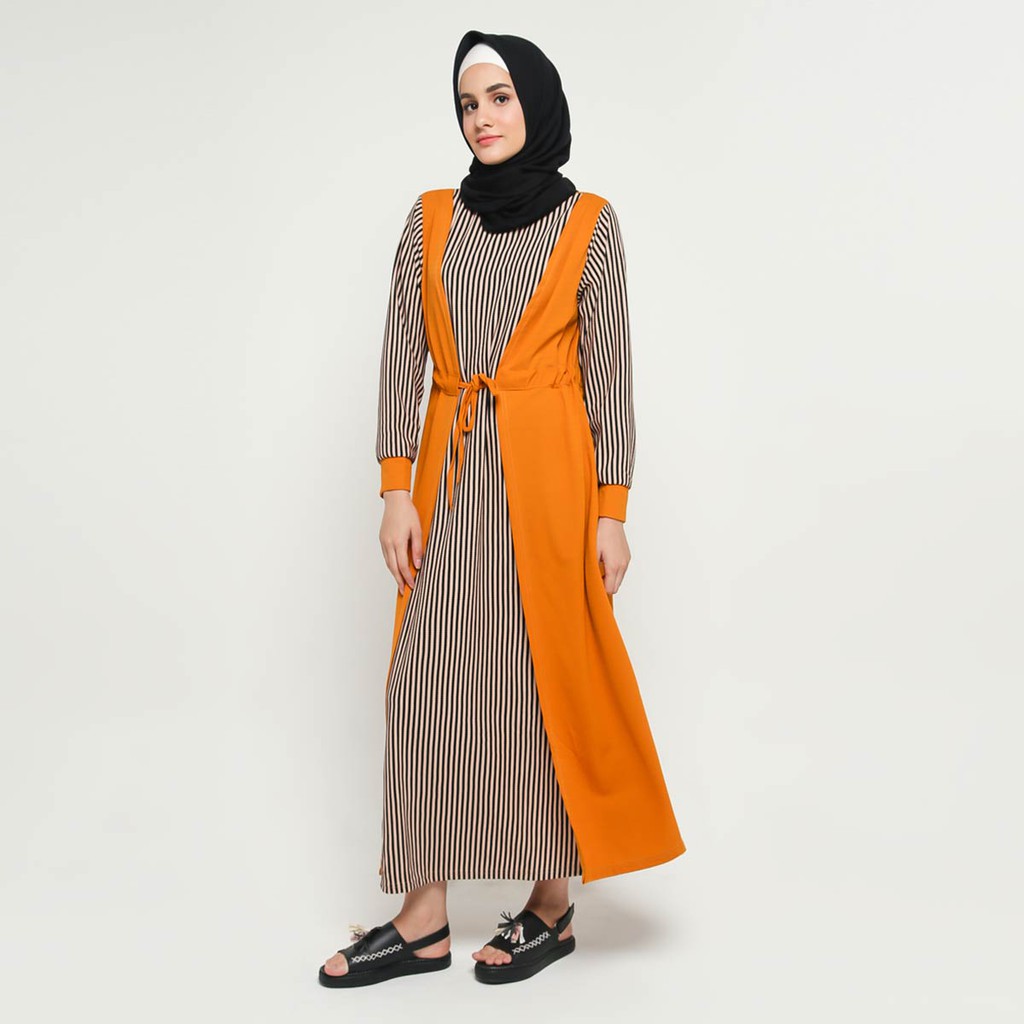 Long Dress Gamis maxi Wanita Muslim kombinasi warna - XSHOP Chessy