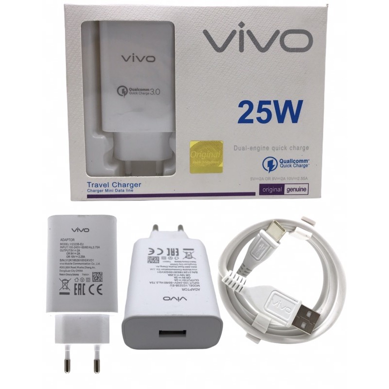 Travel Charger / Casan Ori Vivo 25W Fast Charging V20 / V20 Pro / V15 / V15 Pro / Y20s / Y30 / Y50
