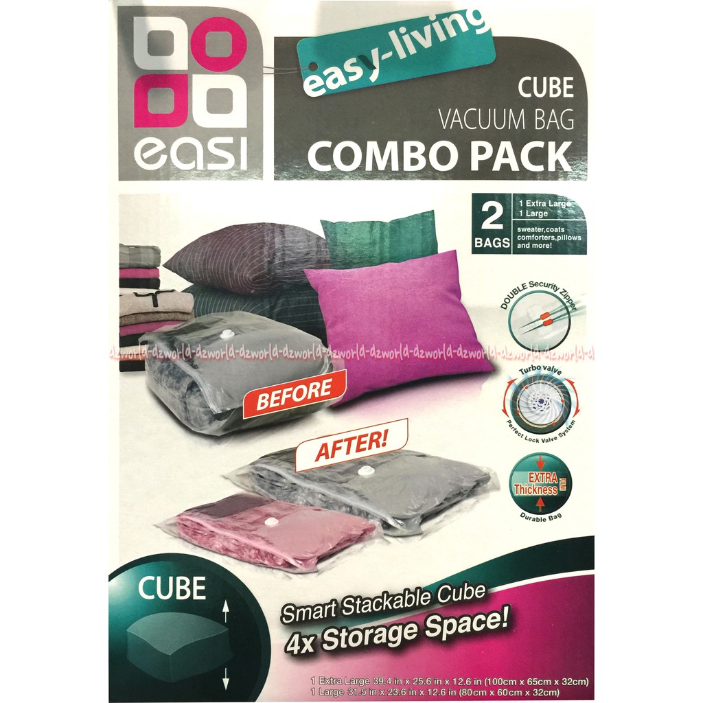 Easy Living Vacuum Travelling Cube Combo Pack Izi living Vakum isi 2bag