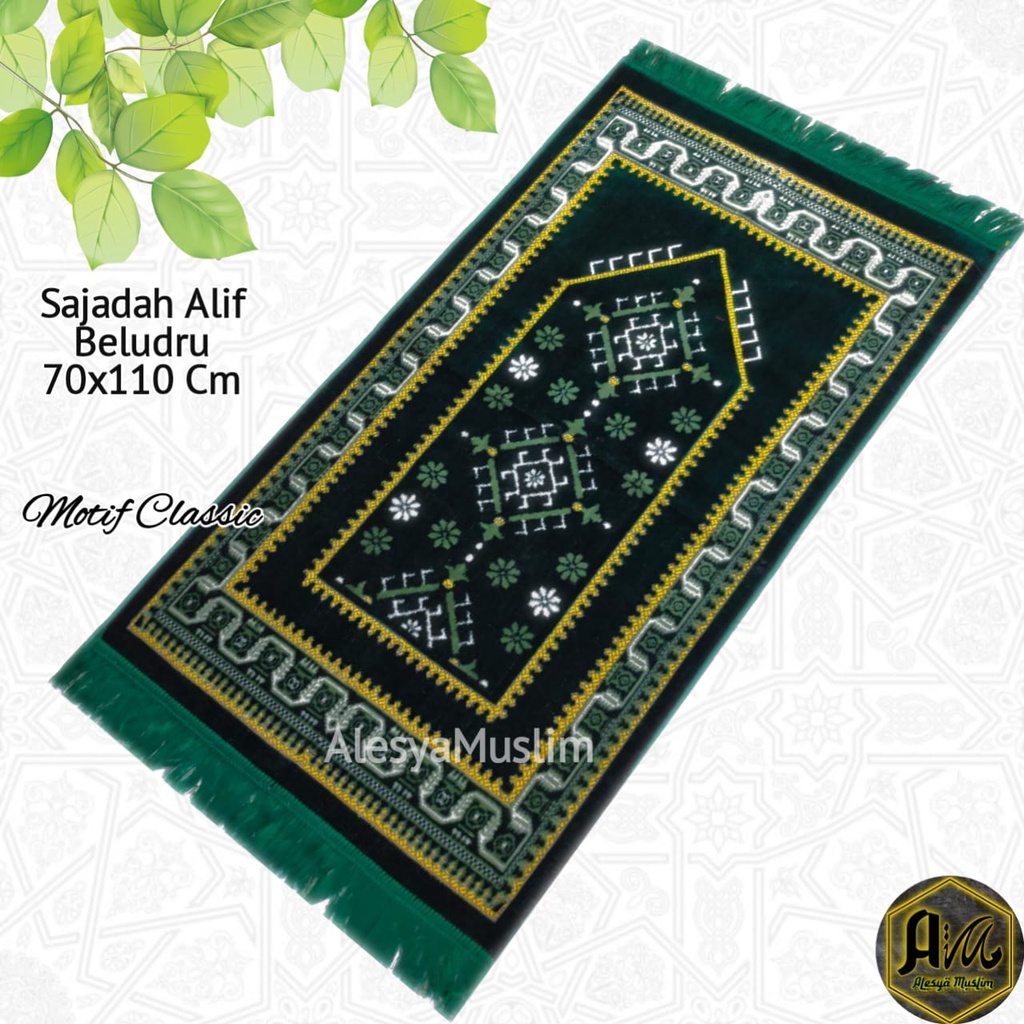 Sajadah Alif Besar 70x110Cm Beludru Premium Motif Classic