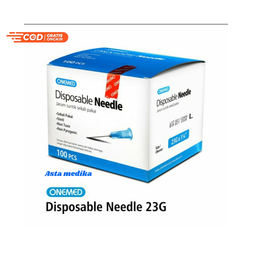 Needle OneMed 23G, 25G, 26G, 27G Jarum Suntik 23G, 25G, 26G, 27G Onemed