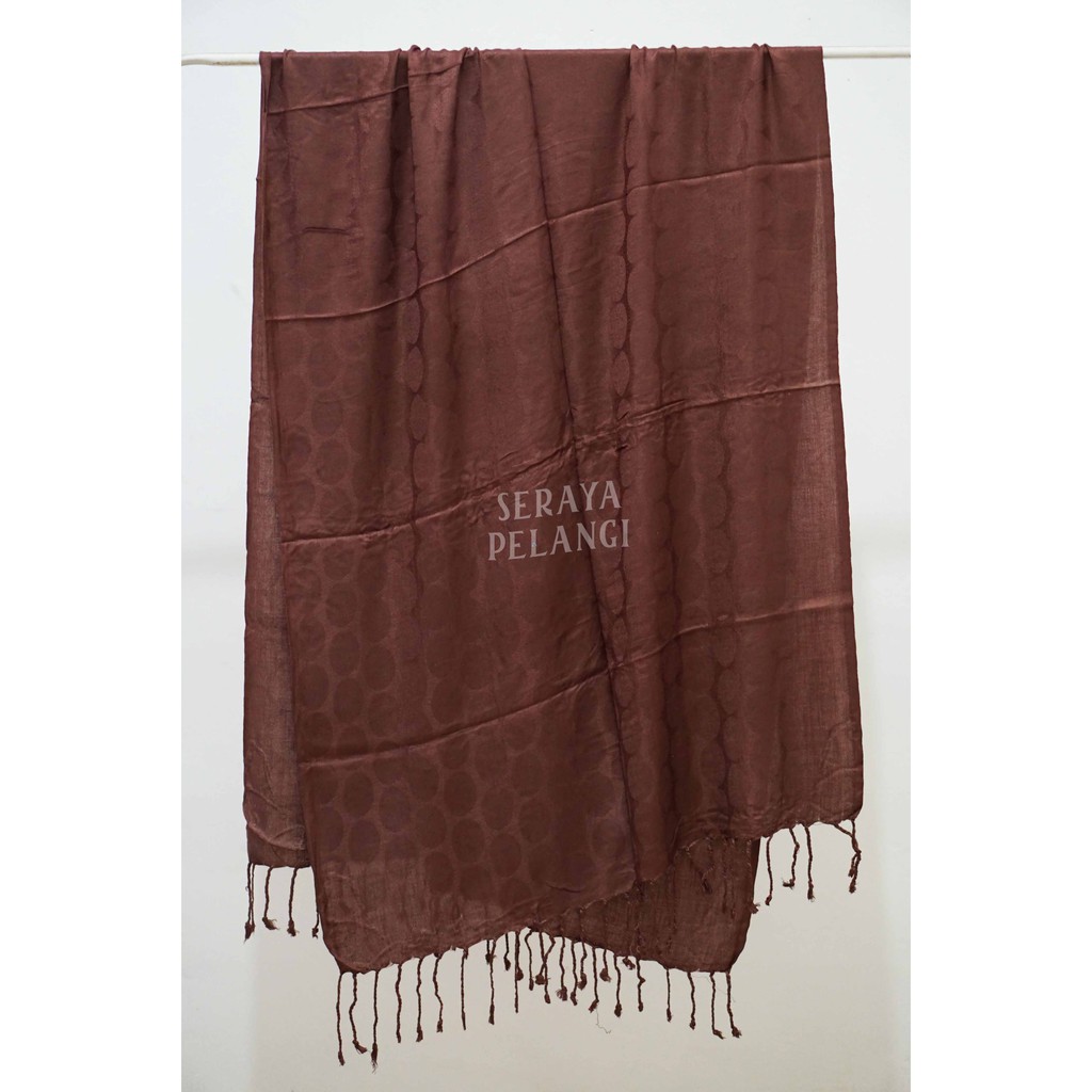 Pashmina Bayangan Motif | Selendang | Scarf | Syal | Shawl | Pasmina | Souvenir | Hadiah | Keong-13. Cokelat tua