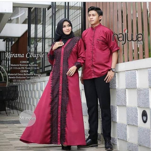 Kirana couple/dres couple murah/berkualitas kekinian/terlaris dress/kemeja cowok