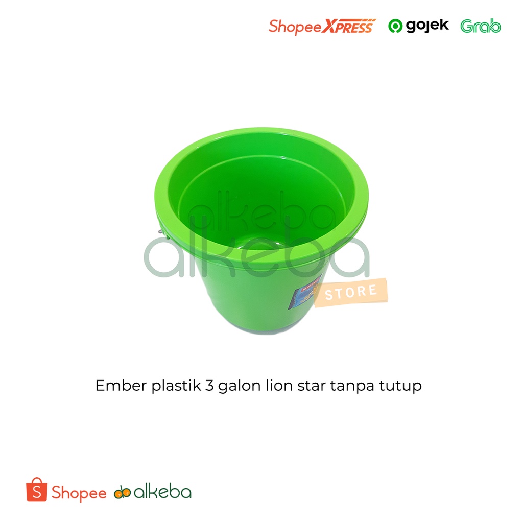 Ember plastik 3 galon lion star tanpa tutup