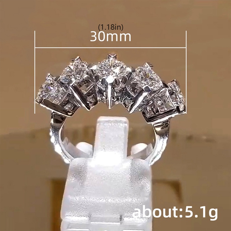 Cincin Wanita Hias Batu Cubic Zirconia Untuk Pesta Dansa