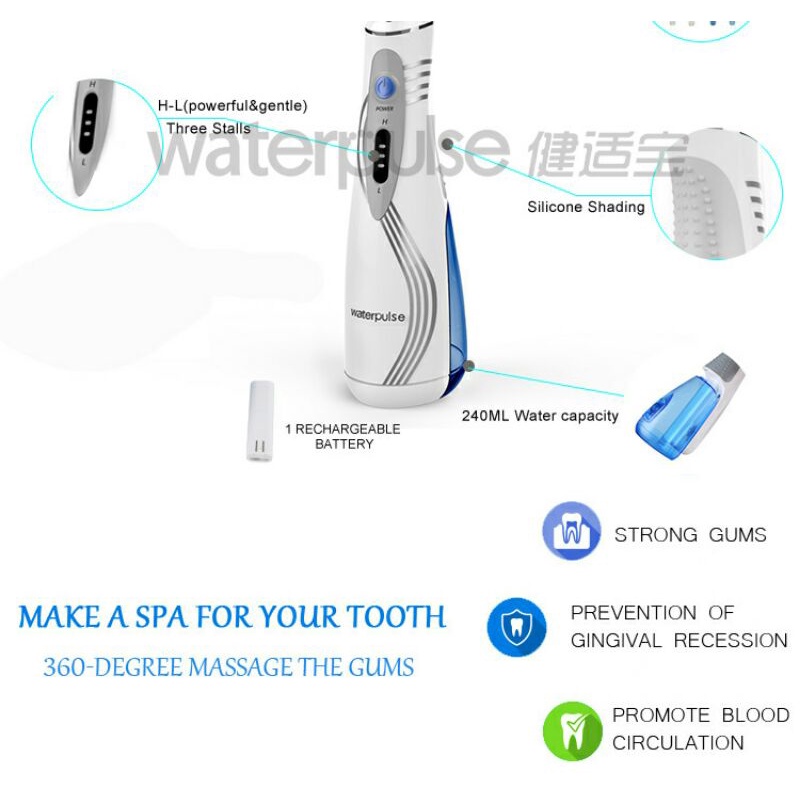 Waterpulse Dental Flosser Alat Semprot Pembersih Gigi V400 Plus