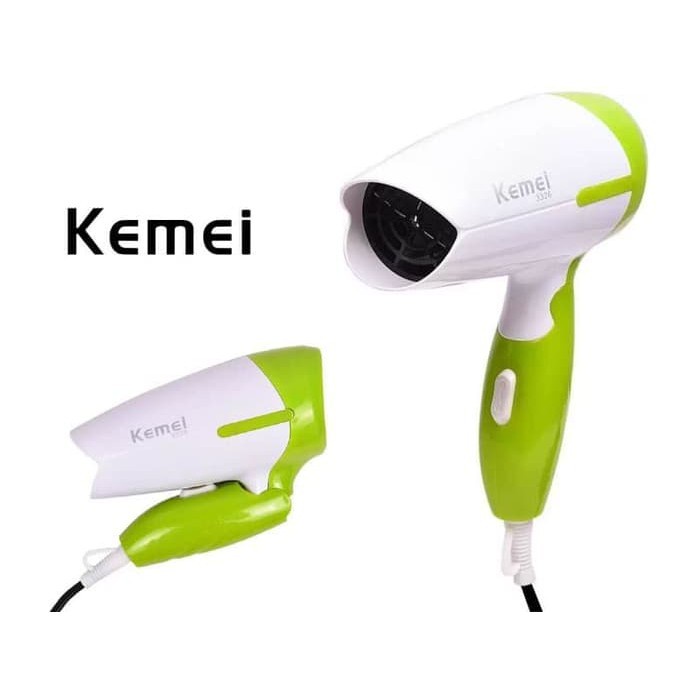 Hair Dryer Lipat Mini Travel Hairdryer Pengering Rambut Kemei KM-3326