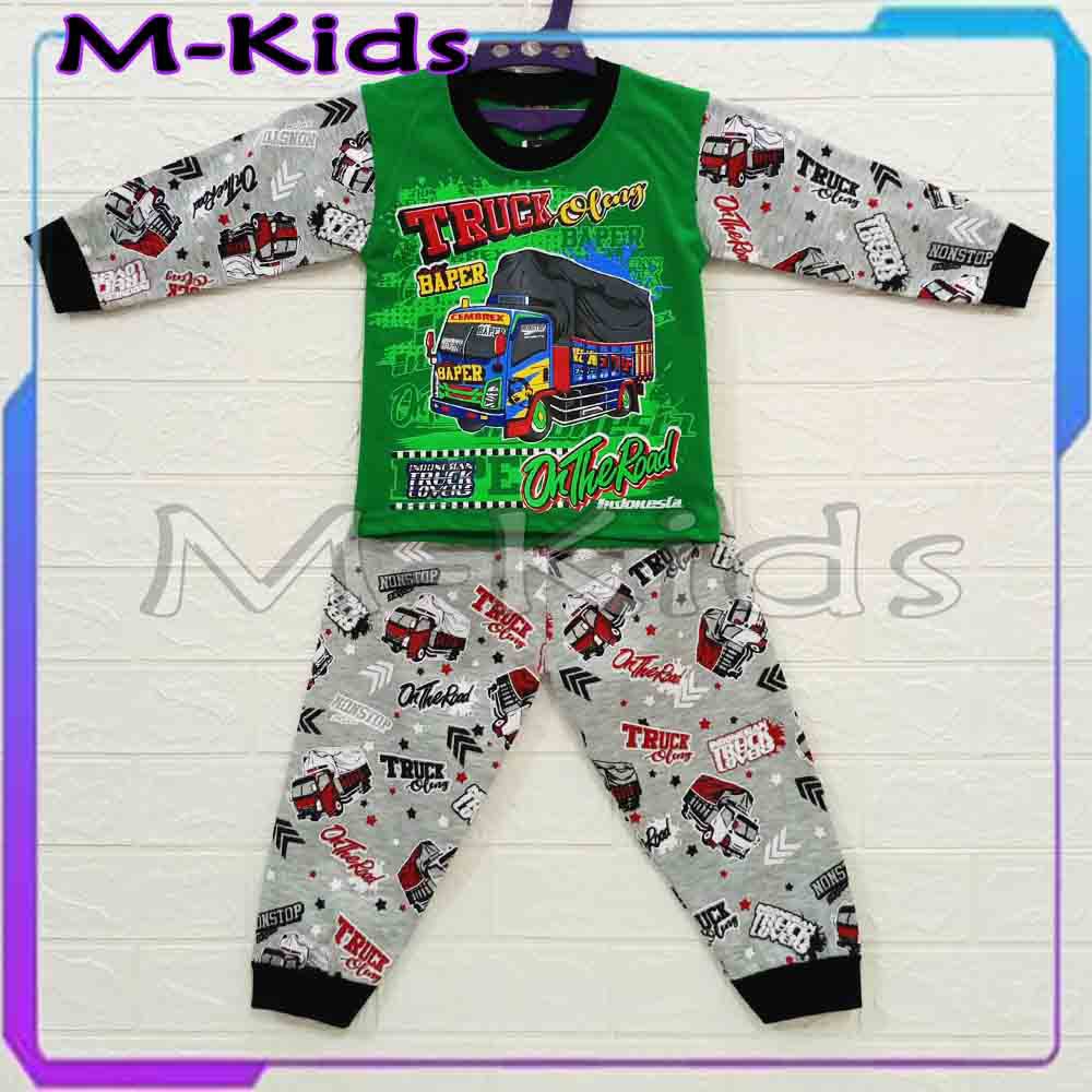 MKids88 - Baju Setelan Panjang KAOS Anak Gambar Truk Oleng / Truck Oleng