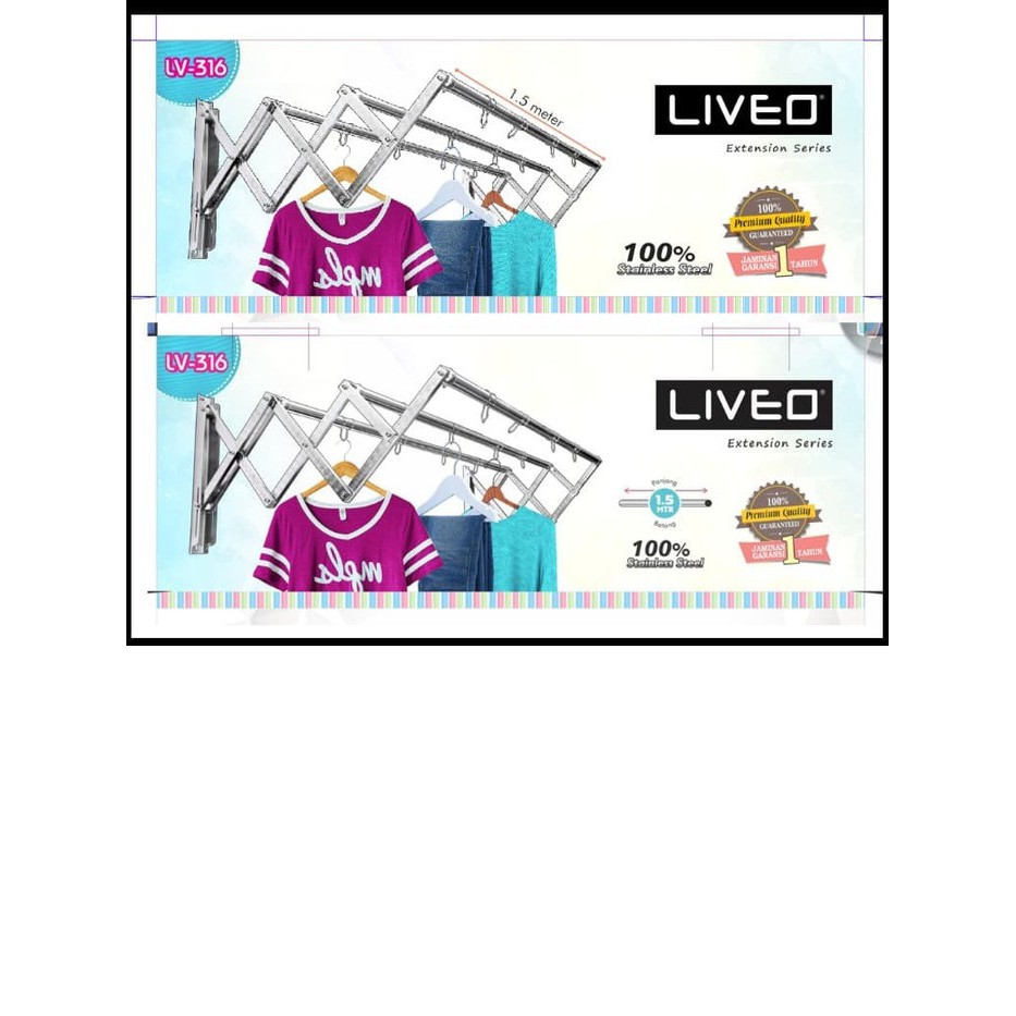 Jemuran Dinding Lipat Liveo - LV 316 Stainless Steel