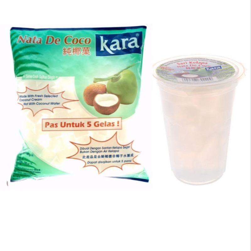 

(instant saja) Kara Nata de Coco Sari Kelapa Plain bag dan gelas