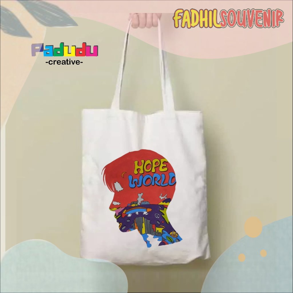 Tas Totebag Fashion Wanita Tote Bag Resleting Belanja hope world jhope Vintage Aesthetic FADHILSOUVE
