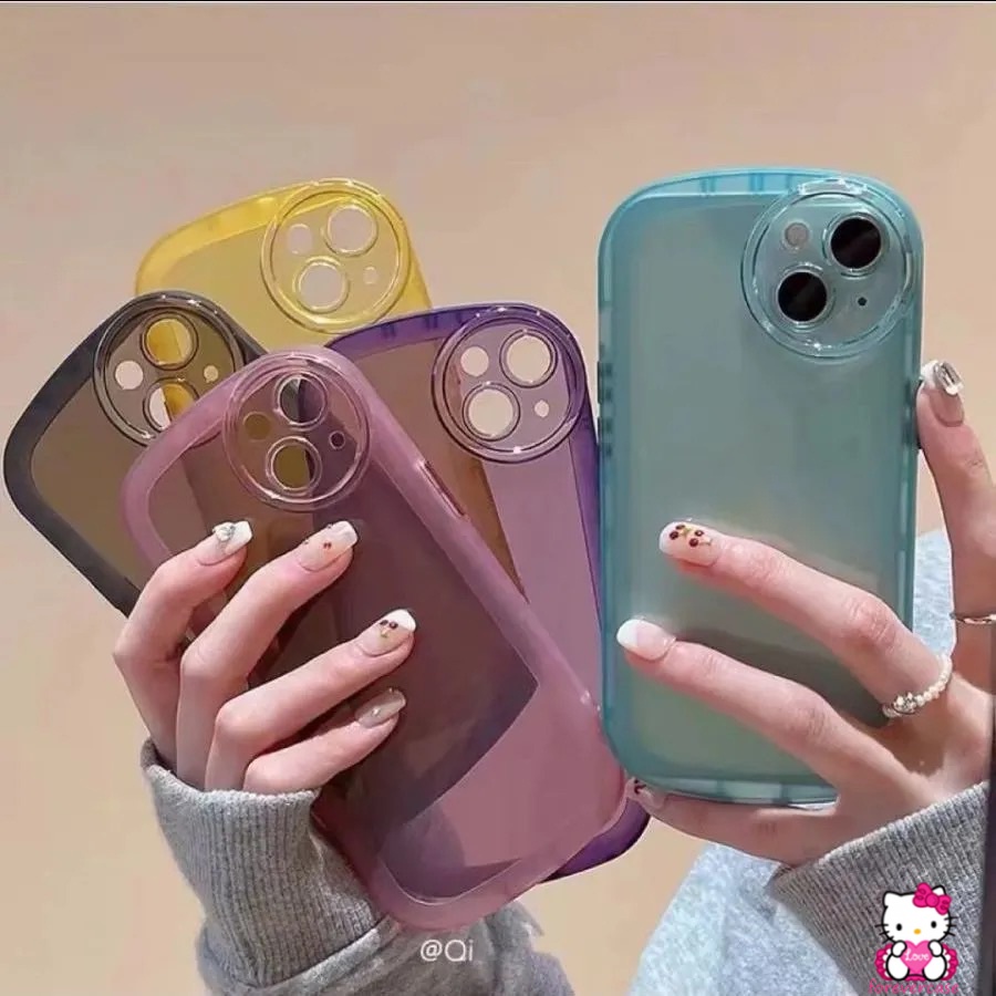 Soft Case Pelindung Lensa Mata Malaikat Warna Permen Macaron Bahan TPU Untuk IPhone XR 11 13 6 6s 7 8 Plus X XS SE 2020