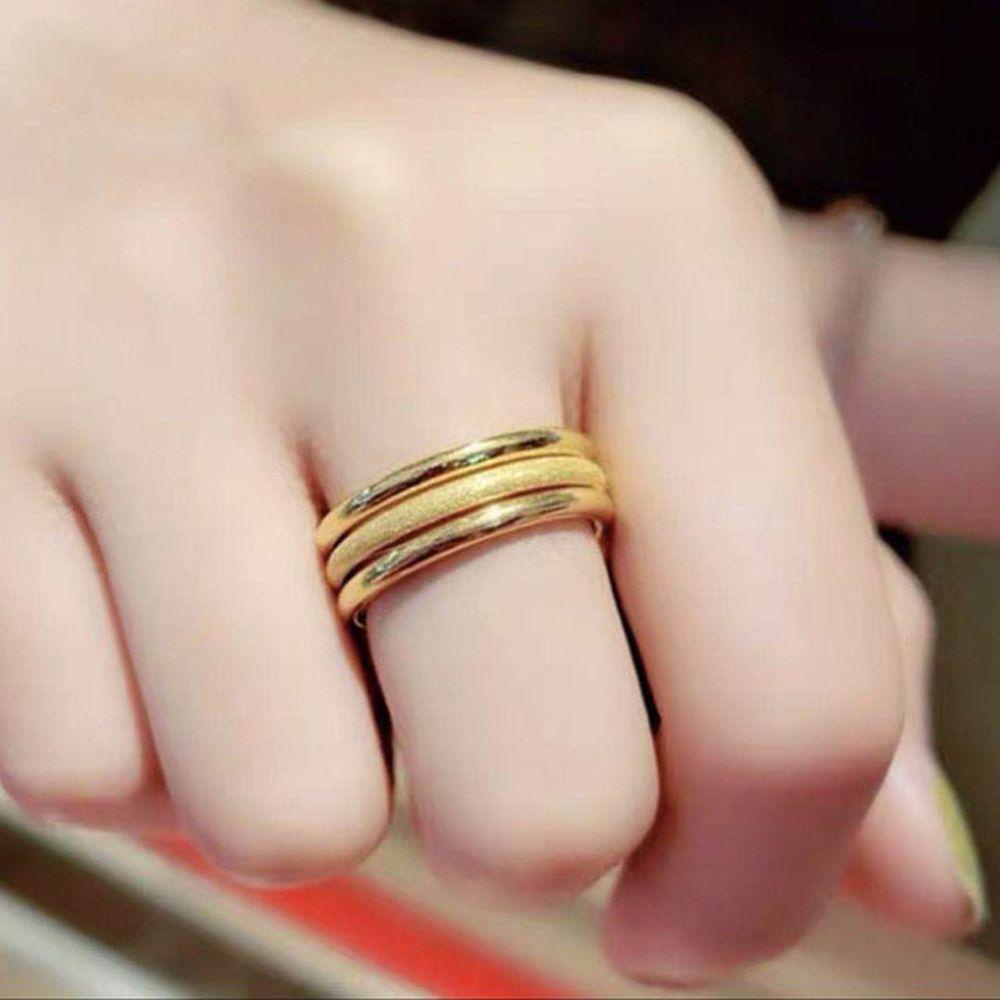 Mxbeauty Wanita Jari Cincin Rose gold Fashion Klasik Pesta Pernikahan Perempuan Geometris Buram Gadis Gaya Korea