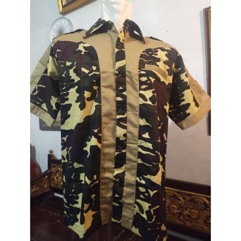 Kemeja Satkornas Banser - Hem loreng Banser - Kemeja Loreng Banser - Baju Banser