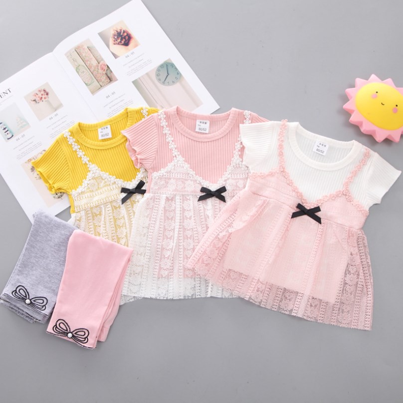 acadia.kids 1 Setelan Anak Perempuan JAMIE Kaos Lengan Pendek Luaran Renda dan Legging Panjang Import terbaru termurah bestseller bestselling berenda rajut favorit musim panas casual sehari-hari baju anak lucu summer dropshipper dropship reseller-2