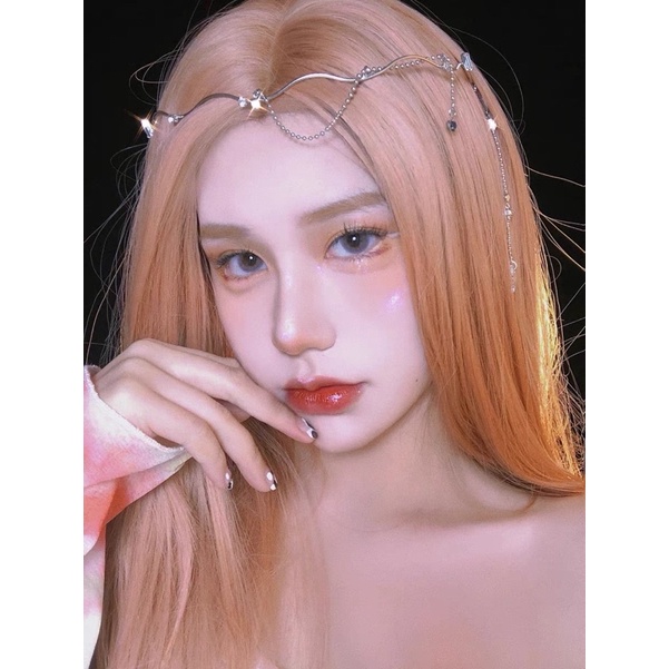 TS208 full wig korean straight tanpa poni ROSE 65-70 cm