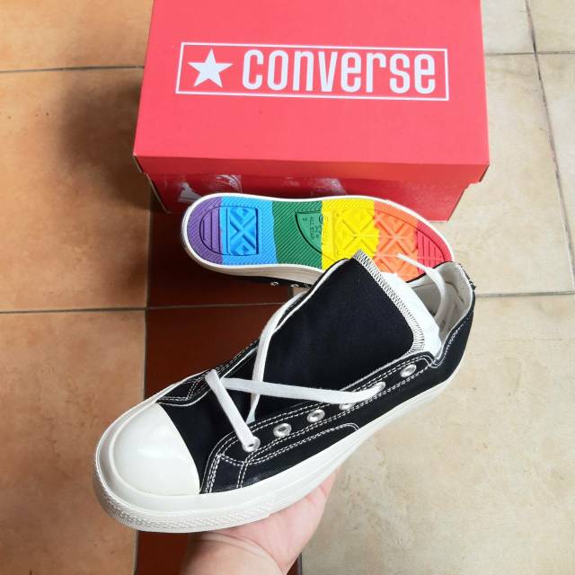 Converse 70's Hitam Pendek size 38-43. Sol Rainbow.