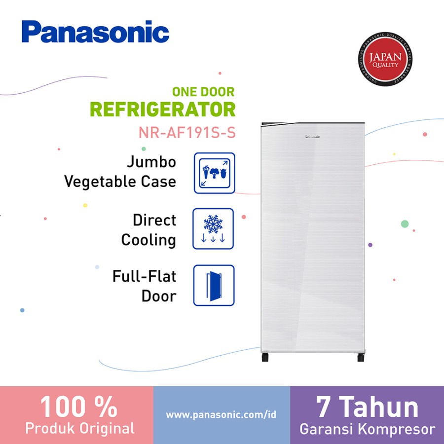 Panasonic Lemari Es 1 Pintu 164 Liter NRAF191S-S Silver Kulkas 1 pintu