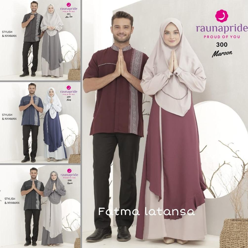 READY COD baju couple rauna rk kk 298 / 299 / 300 / 301 gamis dewasa / koko dewasa / sarimbit ibu da