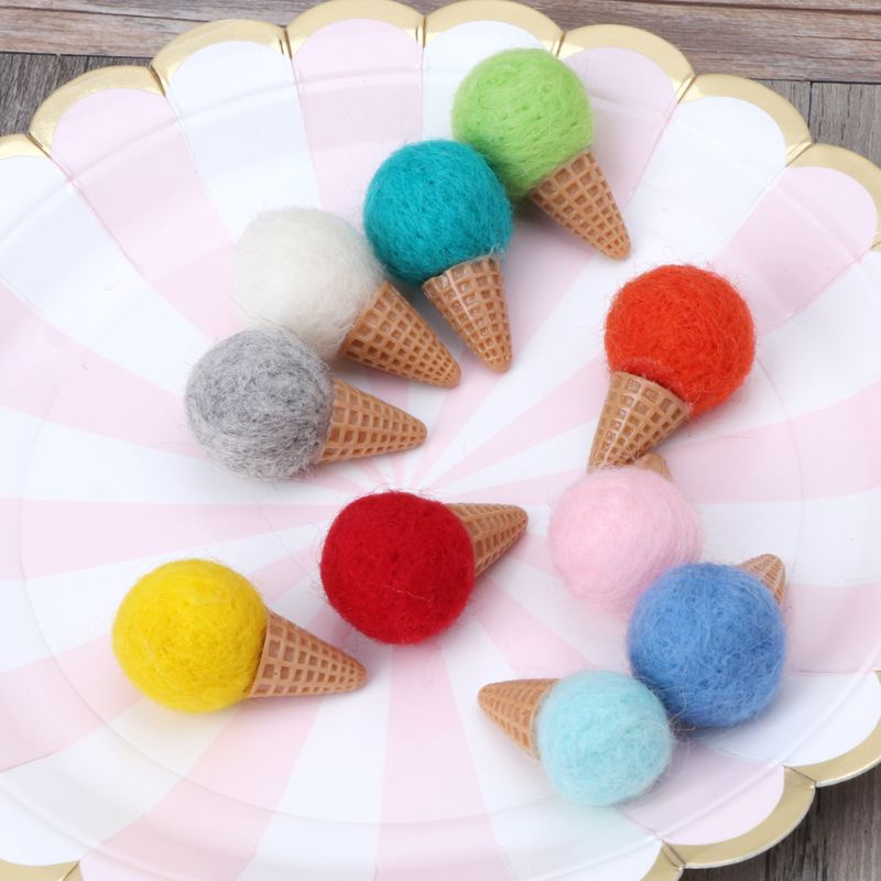Mary Aksesoris Es Krim Mini Handmade Bahan Felt Untuk Properti Foto Bayi Newborn Laki-Laki / Perempuan