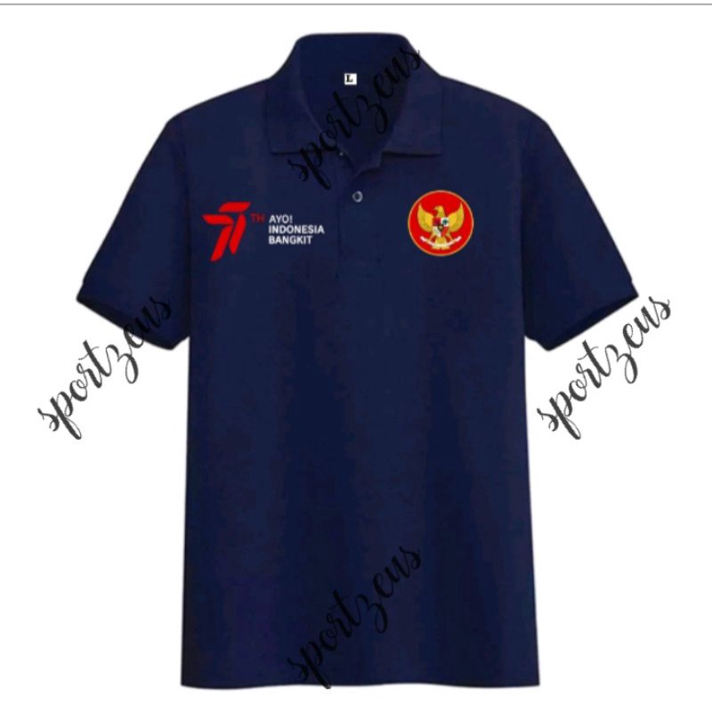 polo shirt kaos kerah Indonesia bangkit HUT 77 best item pria wanita