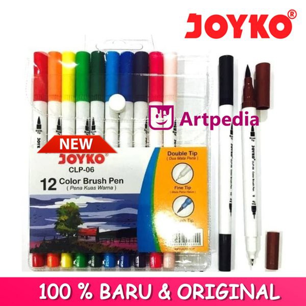 

Unik Brush Pen Joyko 12 Warna CLP-06 - Dua Mata Pena - Joyko CLP-06 Set 12 Berkualitas