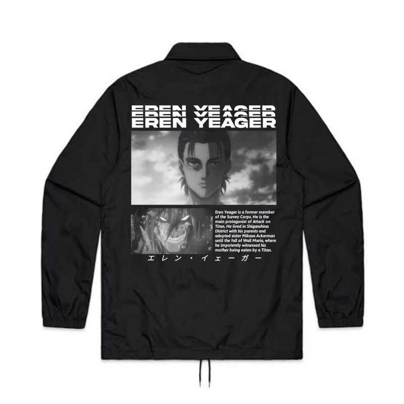 JAKET COACH ATTACK ON TITAN - EREN YEAGER | COACH JAKET ANIME ATTACK ON TITAN | WINDBREAKER CJ PARAS