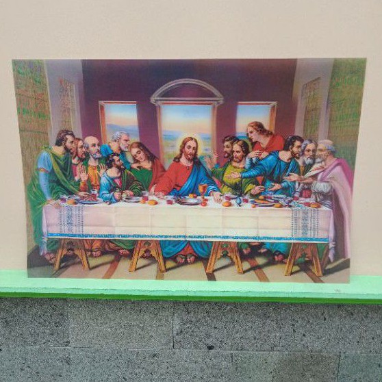 poster 3D/hologram perjamuan Kudus tanpa bingkai ukuran 40x60cm