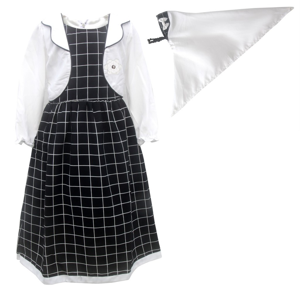 Two Mix Baju Muslim Anak Perempuan Motif Kotak -  Gamis Anak Perempuan Usia 1-12 Tahun 4146-2