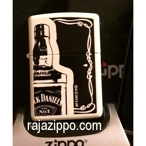 Zippo Original USA 28252 Jack Daniels White - Stok Lengkap & Resmi