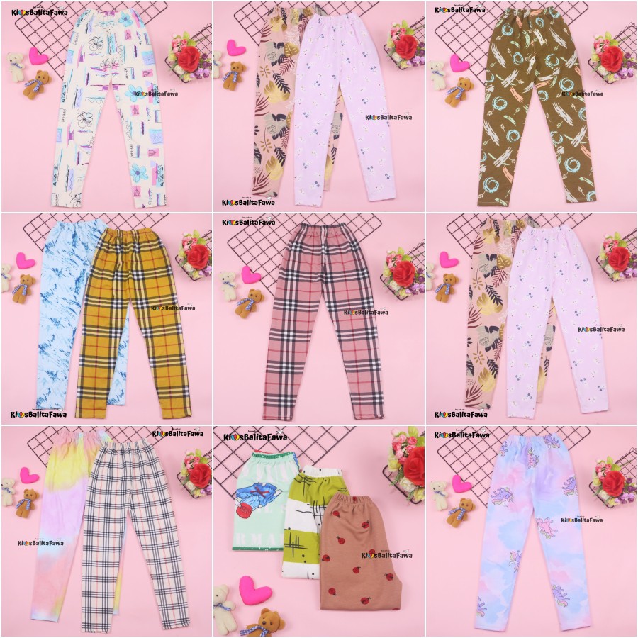 [IMPORT] Legging Nara uk 10-12 Tahun / Leging Motif Anak Perempuan Premium Tebal Celana Ketat Panjan