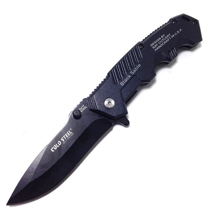 Super Murah! PISAU LIPAT COLD STEEL BLACK SABLE CK FOLDING KNIFE SURVIVAL OUTDOOR