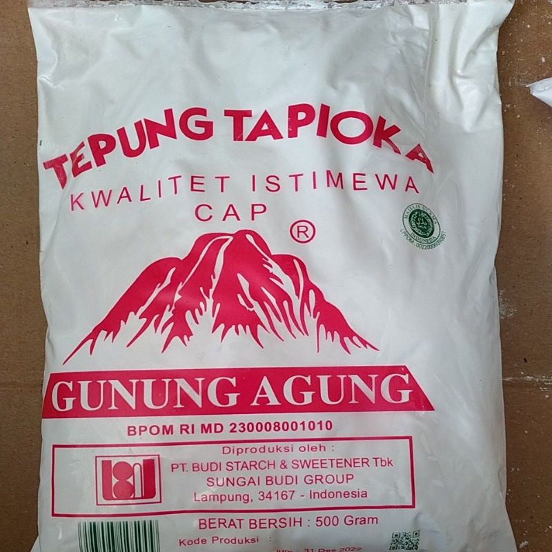

TEPUNG TAPIOKA CAP GUNUNG AGUNG KEMASAN 500 GR