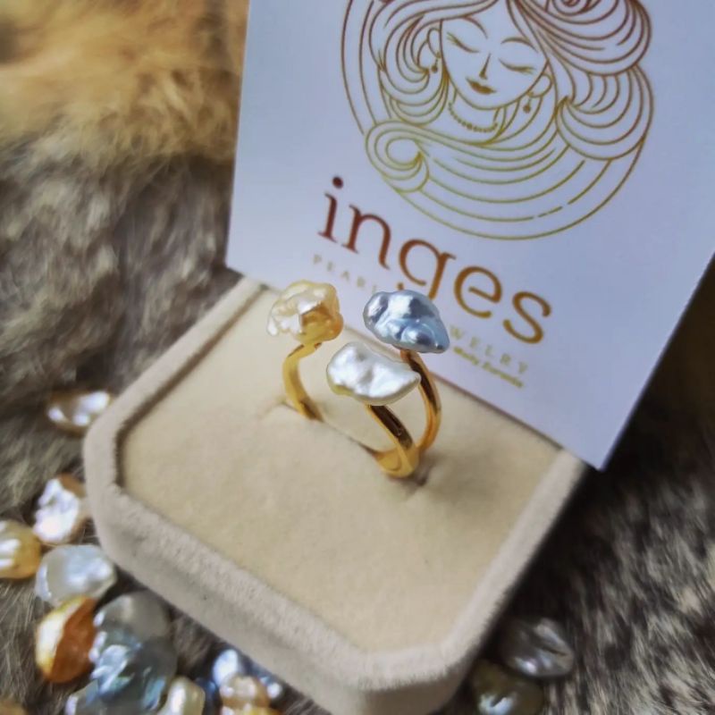 Cincin Mutiara Laut Keshi Cocktail