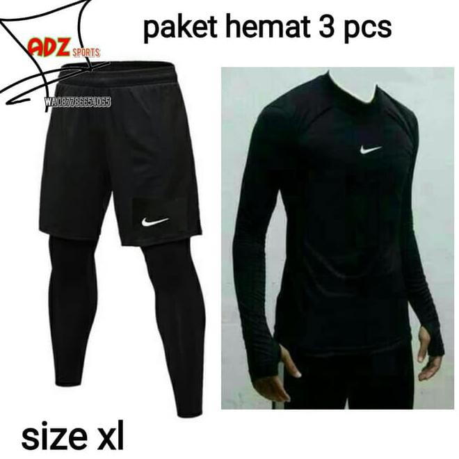 Lksw Setelan Manset Baselayer Xl Nike Hitam Celana Bola Baselayer - Hitam Nike, Xl 4Qg1