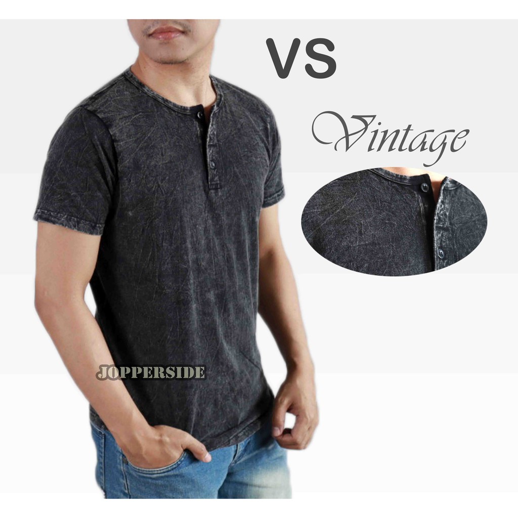 [ COD PABRIK ] Jopperside baju kaos polos kancing henley katun combed premium pria tb2