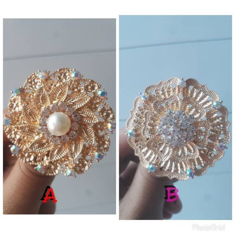 Bros bunga permata diamond swaroski /fashion muslim/bros kebaya/bros kutubaru-bunga a