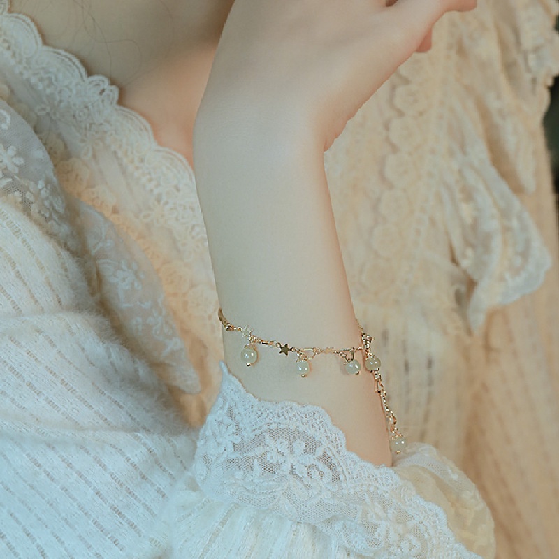 Gelang Giok Hetian Alami Bentuk Bintang Hati Untuk Wanita ACKER