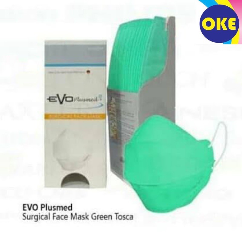 Evo Plusmed+ Masker 25pc Hijau Tosca