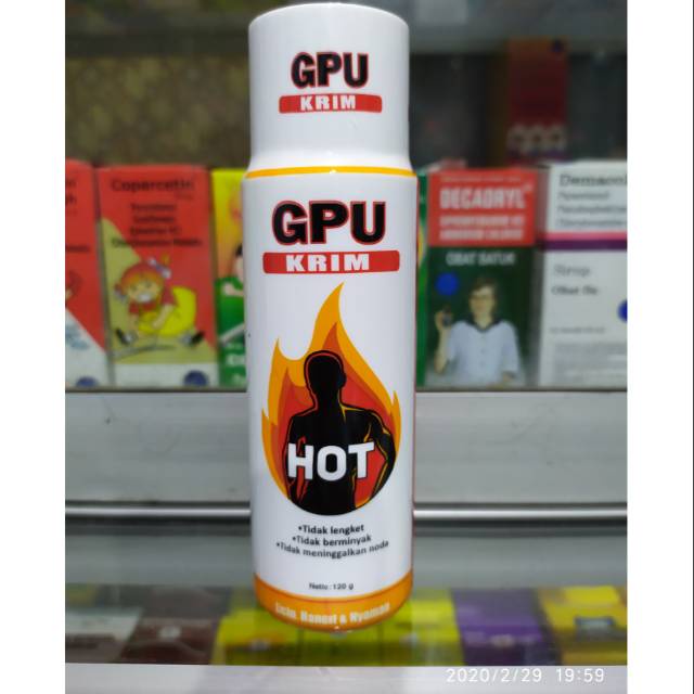 GPU KRIM HOT 120 Gr BOTOL OBAT GOSOK DAN PIJAT