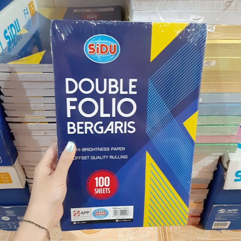 

KERTAS DOUBLE FOLIO BERGARIS SIDU 100LBR