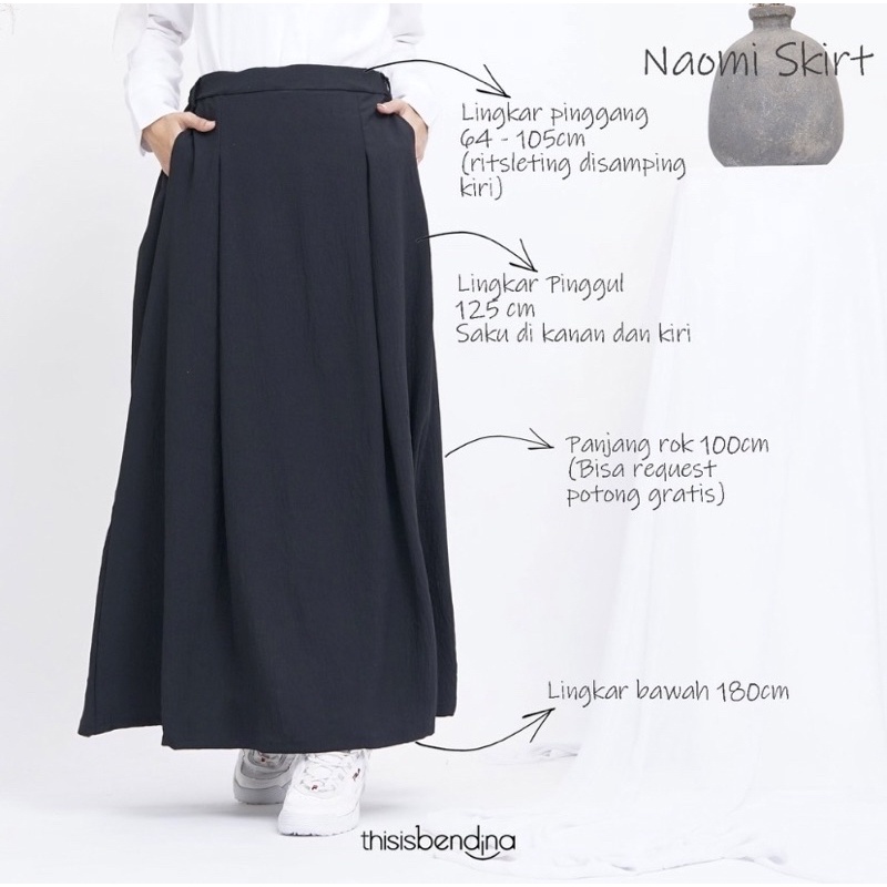 THISISBENDINA Rok Panjang Polos Katun NAOMI Skirt All Size