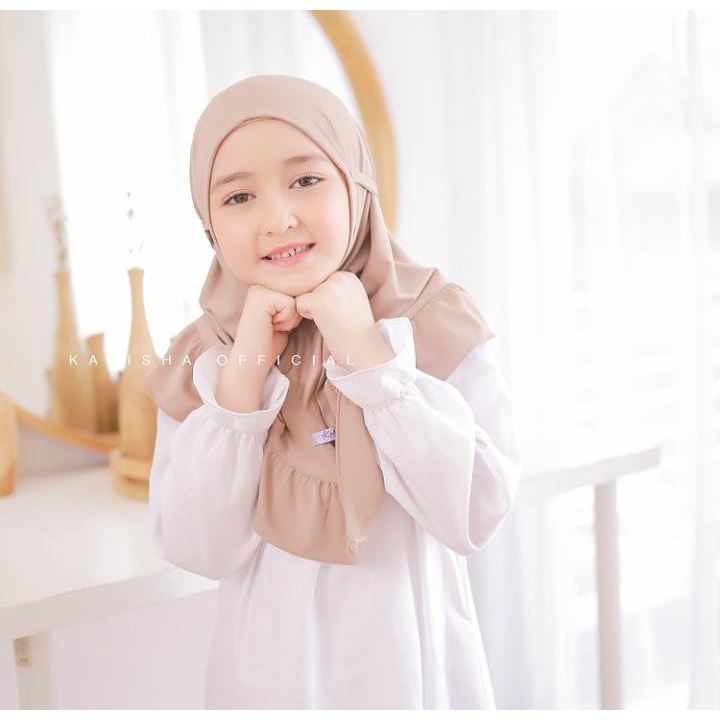 Jilbab Anak Qinara Kerudung Anak Jersey Polos Renda Premium