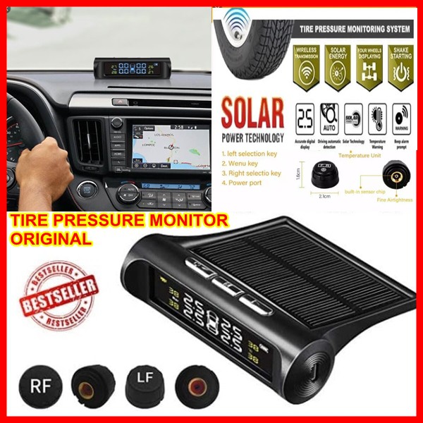 TPMS Air Pressure Monitor System Pengukur Tekanan &amp; Suhu Ban Mobil Real Time Waterproof Wireless