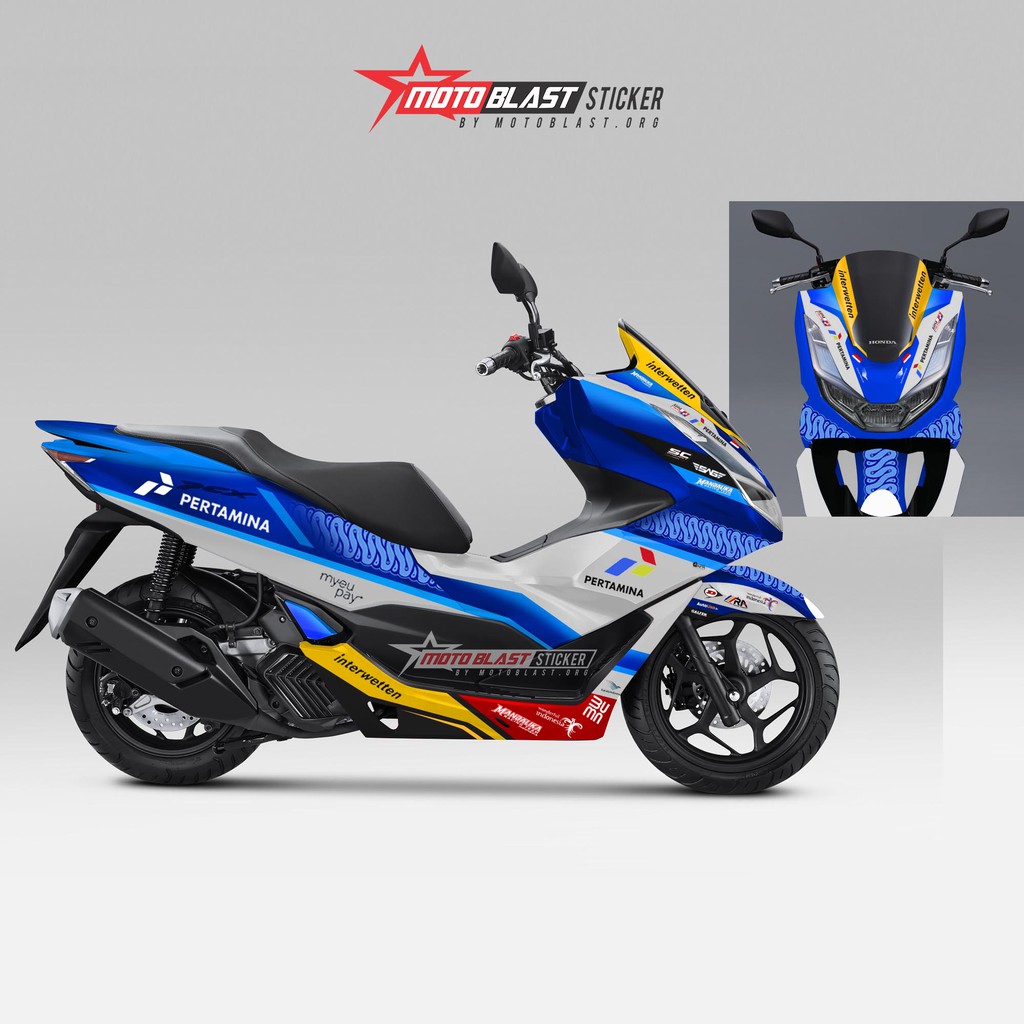 Decal Stiker Full Body Honda PCX 160 Livery Mandalika Racing Team Motoblast