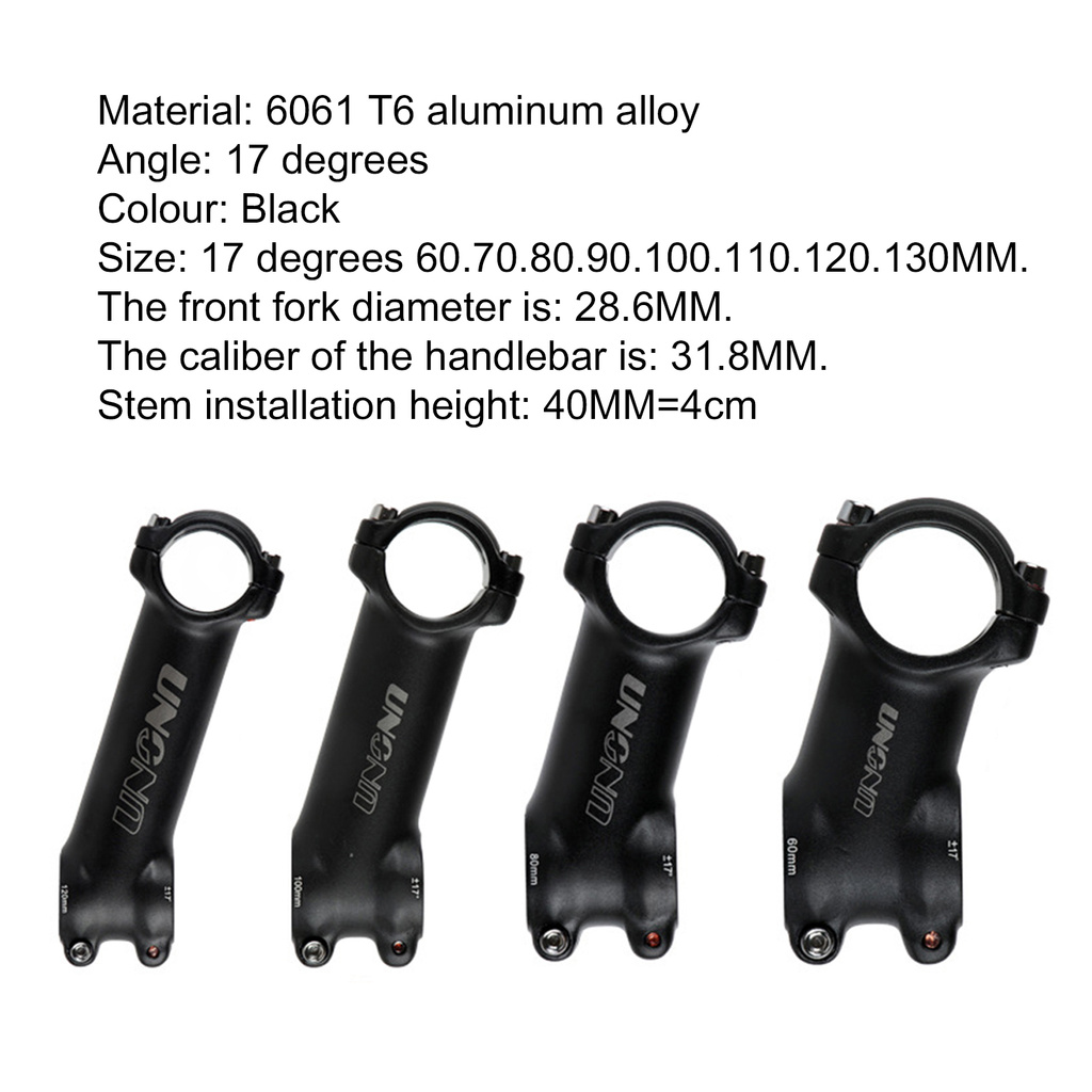 [Jianxin]  UNO ±17 Degrees 60-130MM Bicycle Handlebar Stem for Cycling