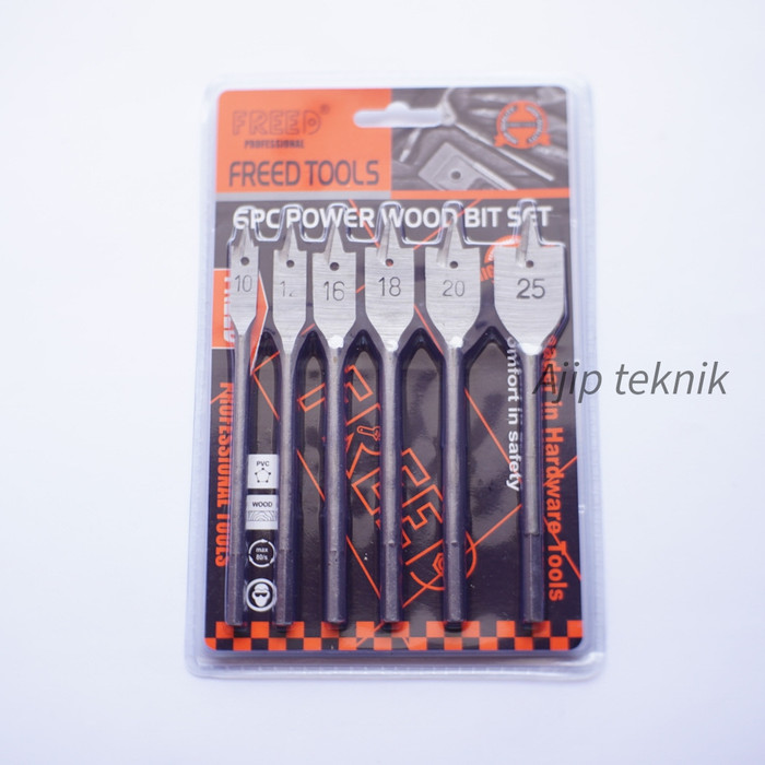 Mata Bor Kipas FREED 6pcs Power Wood Bit Set