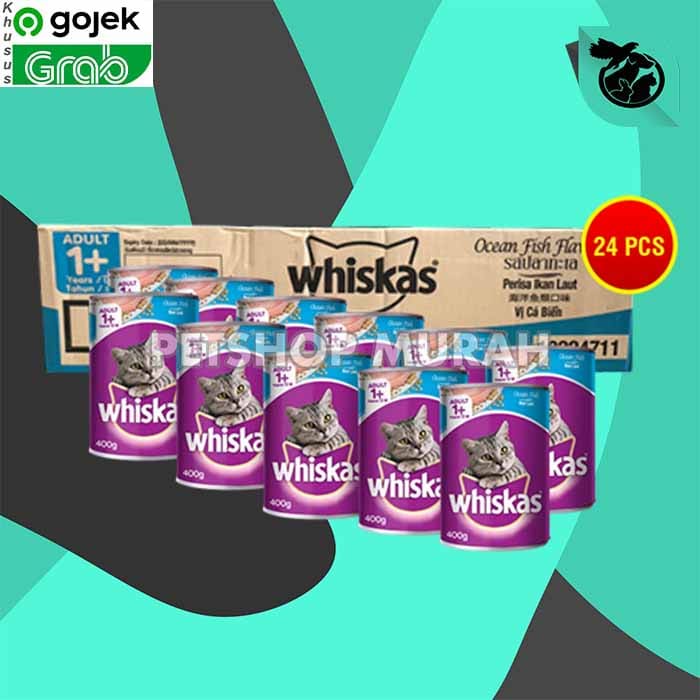 GOSEN Makanan Kucing Whiskas Kaleng Wetfod Grosir Dus Isi 24 PCS 400GR