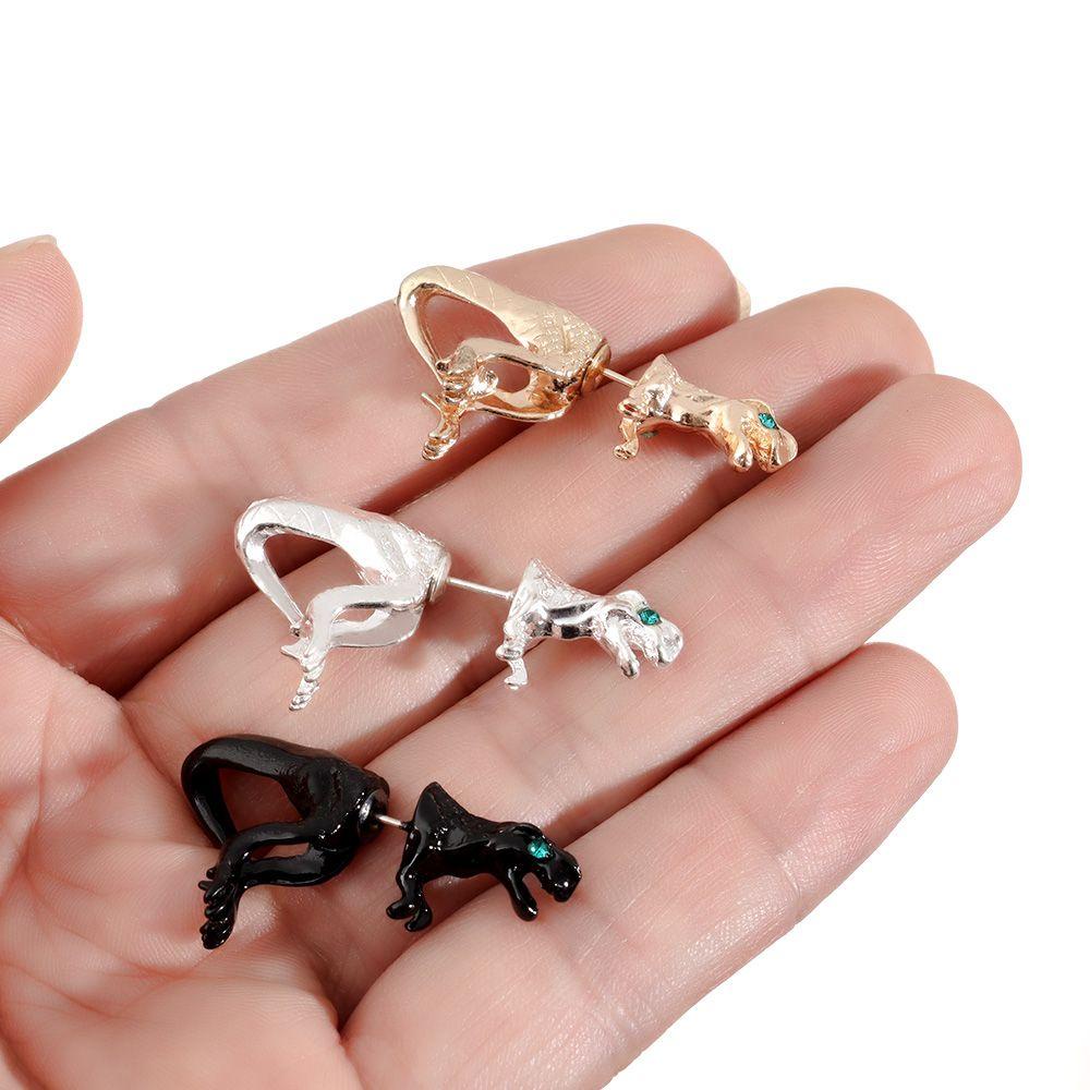 Lily 1pc Anting Dinosaurus Hadiah Untuk Anak Perempuan Wanita 3D Ear Dangler Dinosaur Juntai